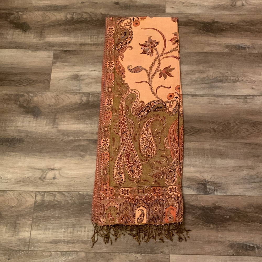 Handwoven Indian silk pashmina 28”x80”